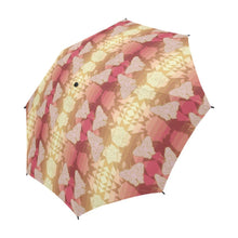 Load image into Gallery viewer, Butterfly and Roses on Geometric Semi-Automatic Foldable Umbrella (Model U05) Semi-Automatic Foldable Umbrella e-joyer 
