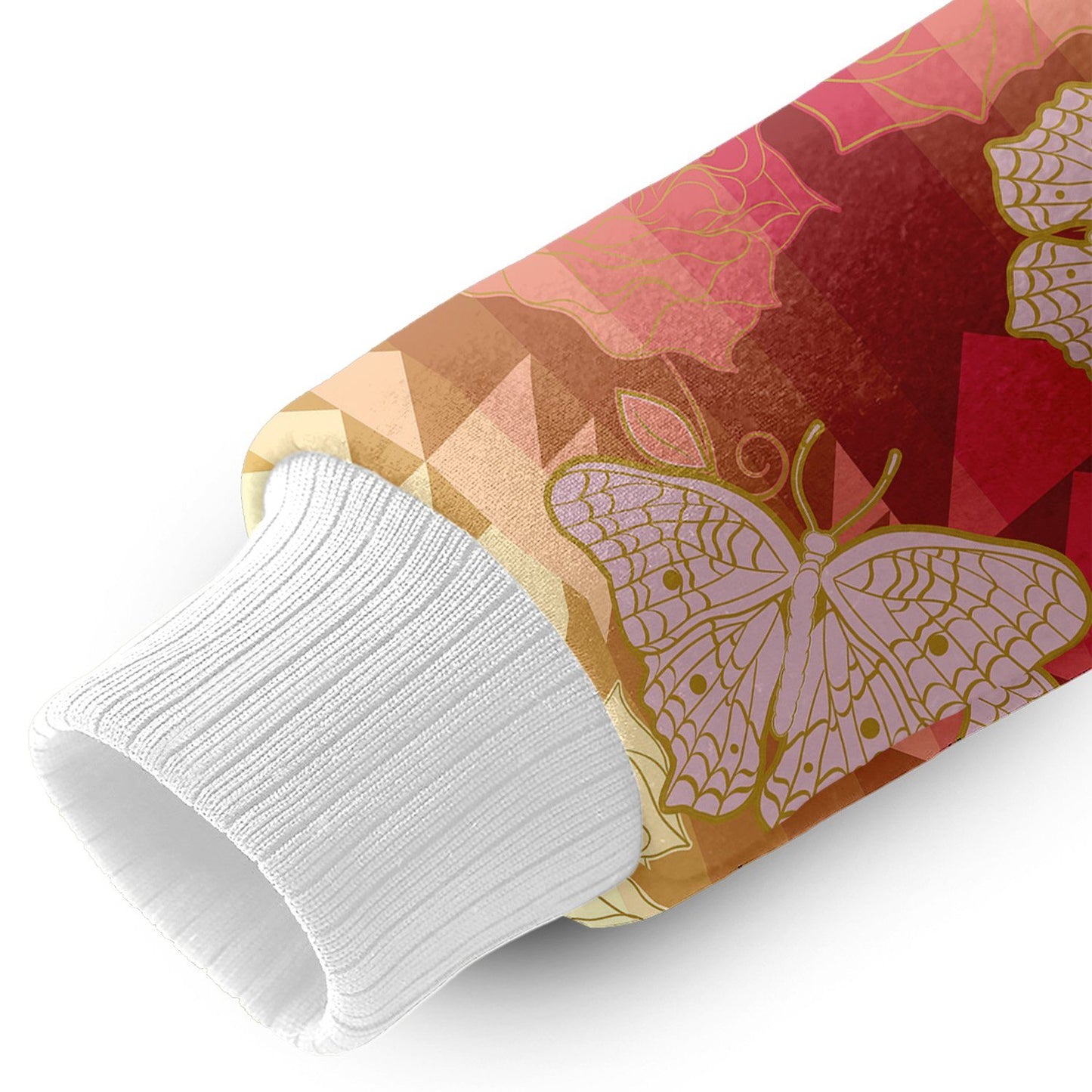 Butterfly and Roses on Geometric Sherpa Hoodie hoodie Herman 