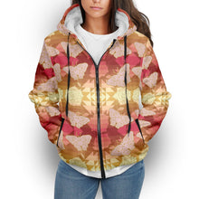 Load image into Gallery viewer, Butterfly and Roses on Geometric Sherpa Hoodie hoodie Herman 
