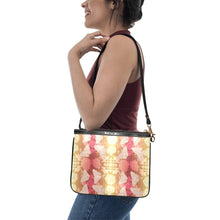 Load image into Gallery viewer, Butterfly and Roses on Geometric Small Shoulder Bag (Model 1710) Small Shoulder Bag (1710) e-joyer 
