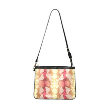 Load image into Gallery viewer, Butterfly and Roses on Geometric Small Shoulder Bag (Model 1710) Small Shoulder Bag (1710) e-joyer 
