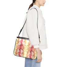 Load image into Gallery viewer, Butterfly and Roses on Geometric Small Shoulder Bag (Model 1710) Small Shoulder Bag (1710) e-joyer 
