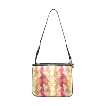 Load image into Gallery viewer, Butterfly and Roses on Geometric Small Shoulder Bag (Model 1710) Small Shoulder Bag (1710) e-joyer 
