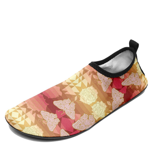 Butterfly and Roses on Geometric Sockamoccs Kid's Slip On Shoes Herman 