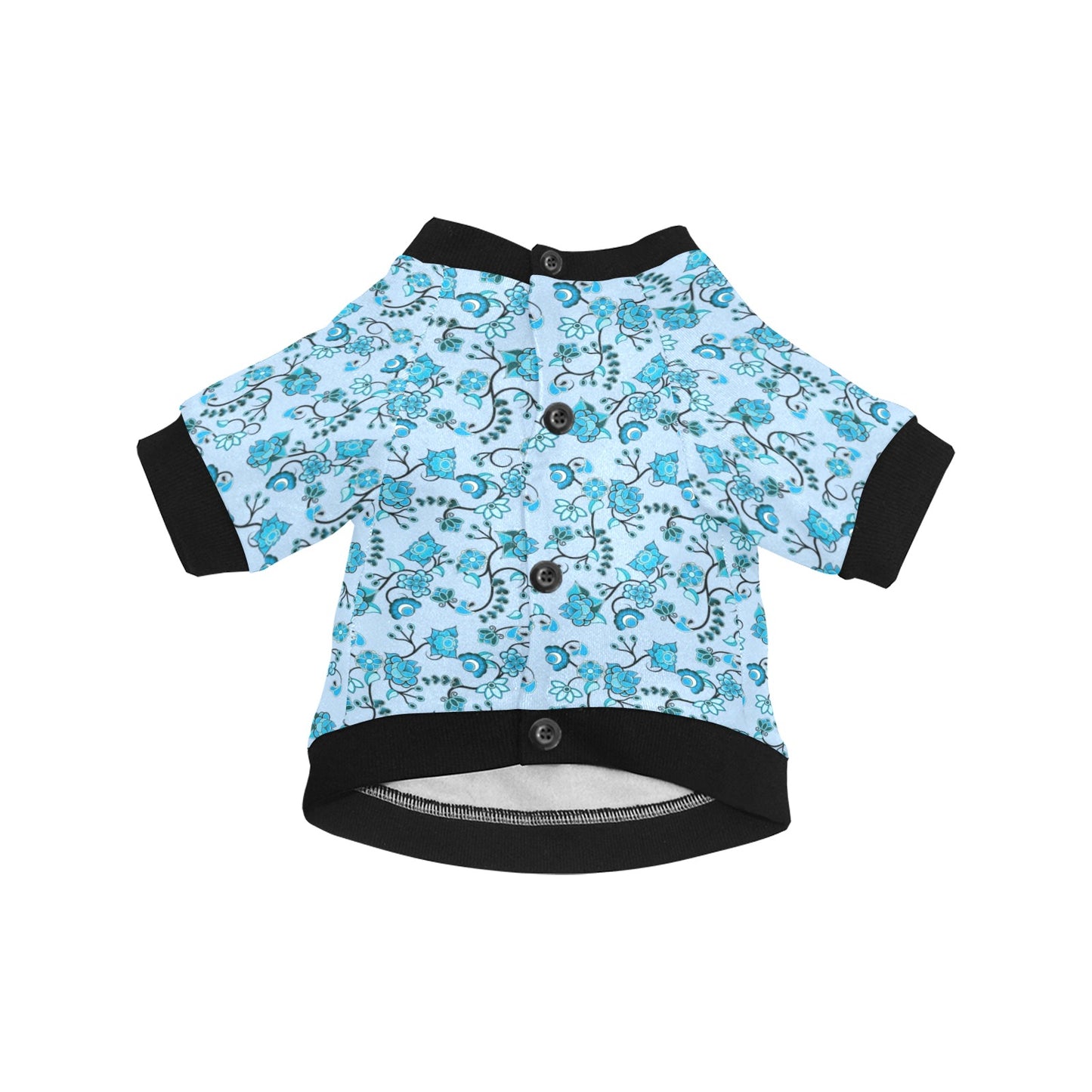 Blue Floral Amour Pet Dog Round Neck Shirt