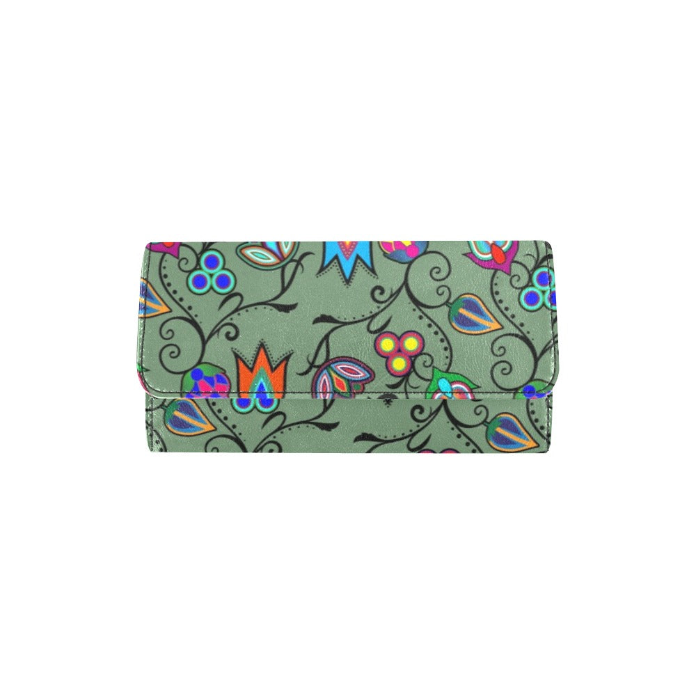 Indigenous Paisley Dark Sea Women's Trifold Wallet