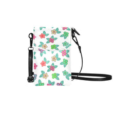 Load image into Gallery viewer, Berry Flowers White Small Cell Phone Purse
