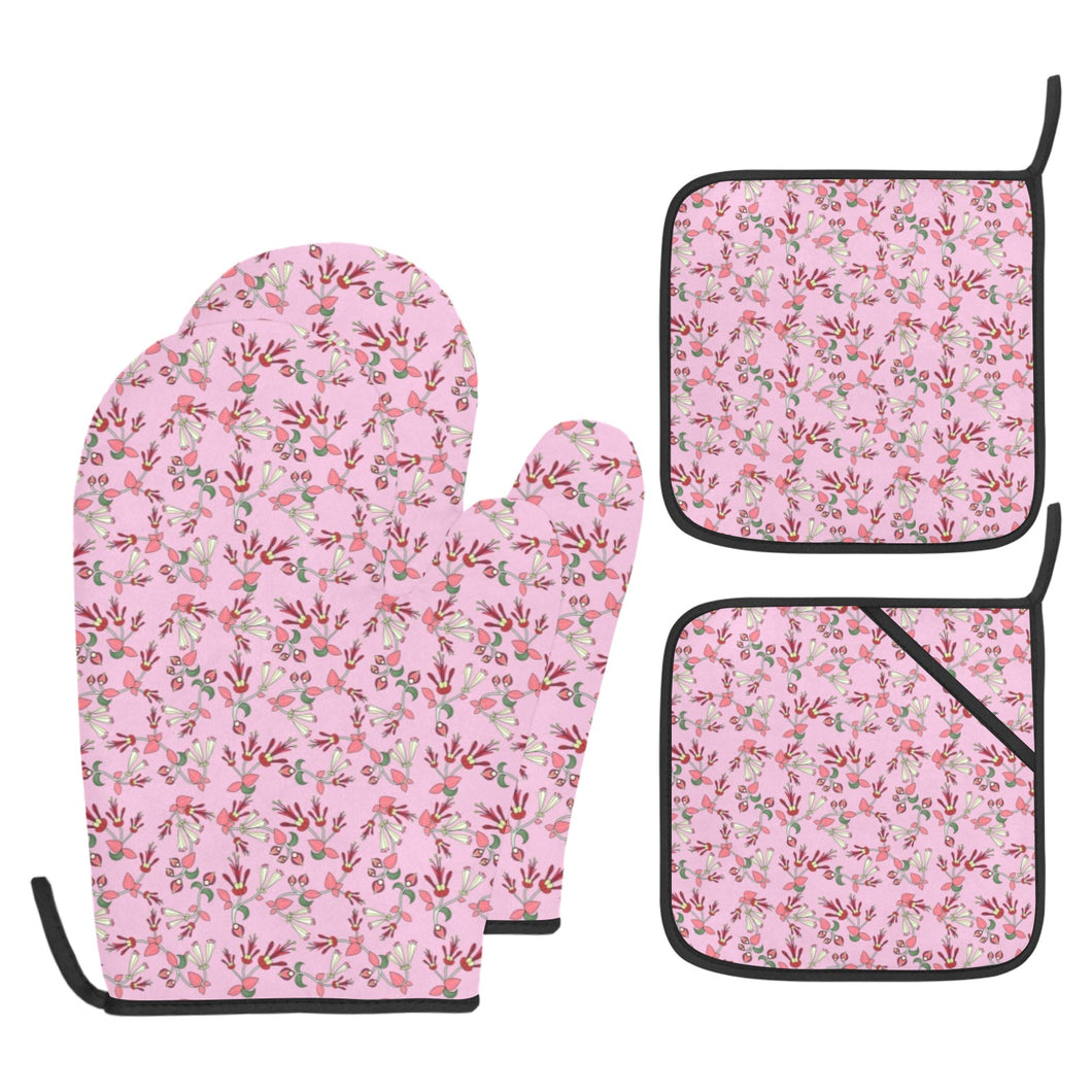 Strawberry Floral Oven Mitt & Pot Holder