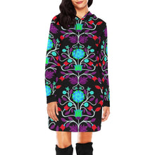 Load image into Gallery viewer, Floral Beadwork Four Clans Winter Hoodie Dress
