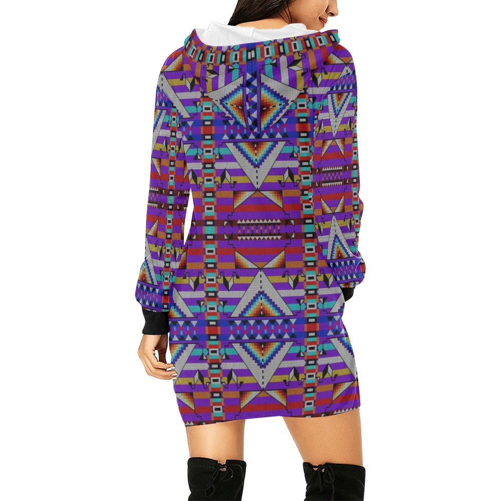 Medicine Blessing Purple Hoodie Dress