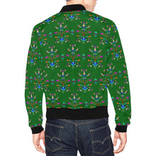 Load image into Gallery viewer, Dakota Damask Green Bomber Jacket for Men
