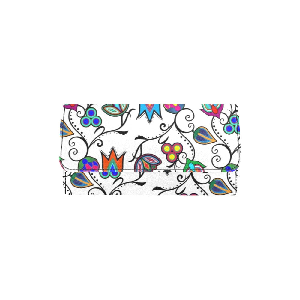 Indigenous Paisley White Women's Trifold Wallet