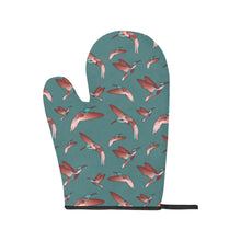 Load image into Gallery viewer, Red Swift Turquoise Oven Mitt &amp; Pot Holder
