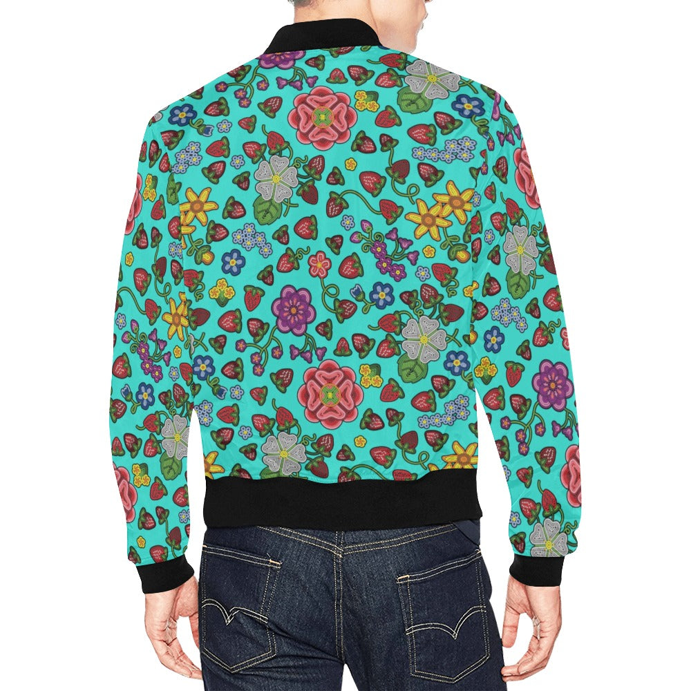 Berry Pop Turquoise Bomber Jacket For Men