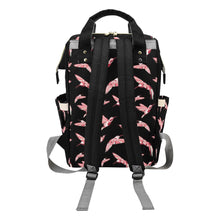 Load image into Gallery viewer, Strawberry Black Multi-Function Diaper Backpack/Diaper Bag
