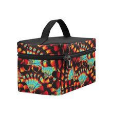 Load image into Gallery viewer, Hawk Feathers Fire and Turquoise Cosmetic Bag
