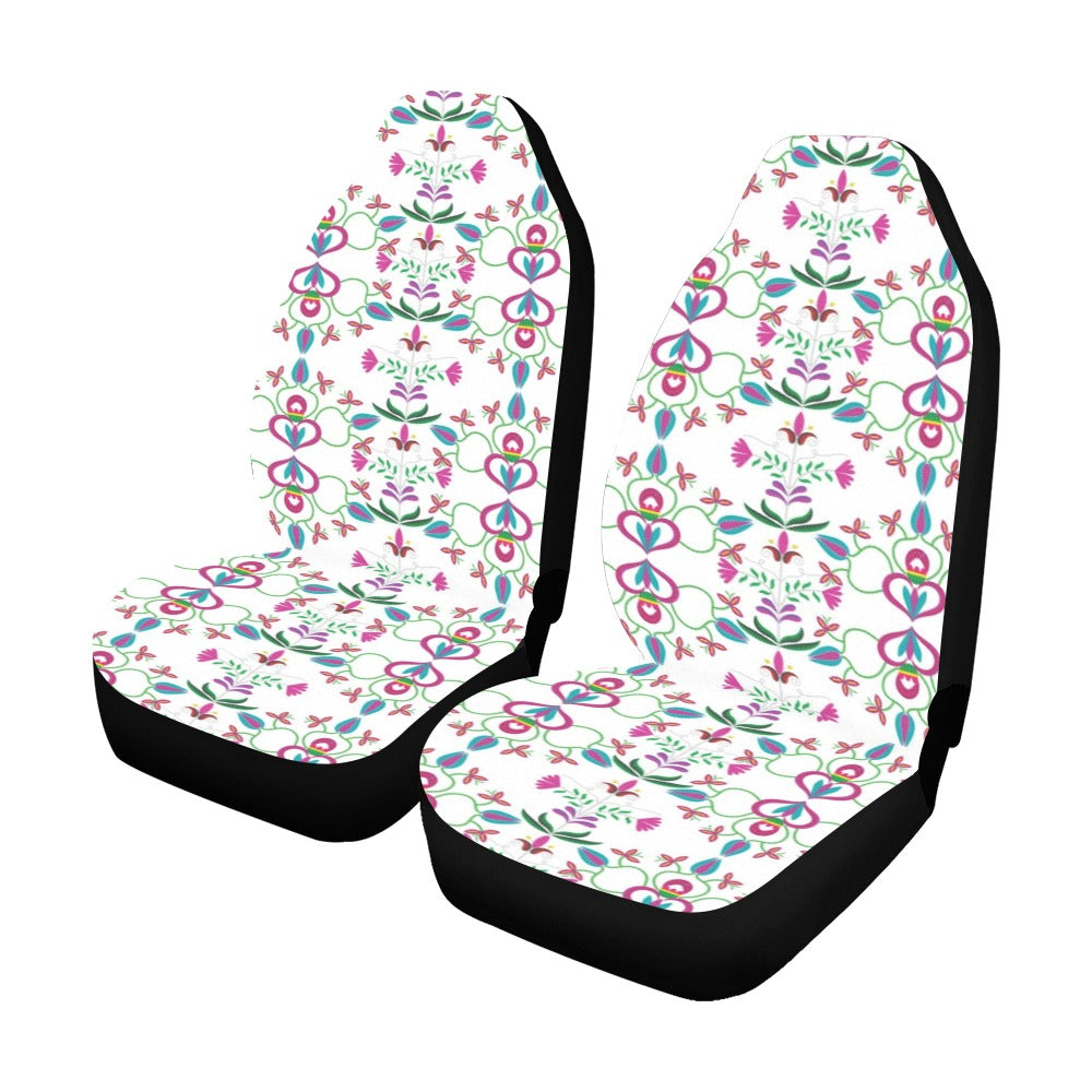 Quilled Divine White Car Seat Covers (Set of 2)