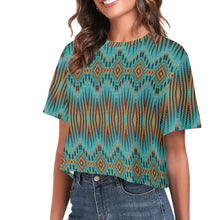 Load image into Gallery viewer, Fire Feather Turquoise Crop Top
