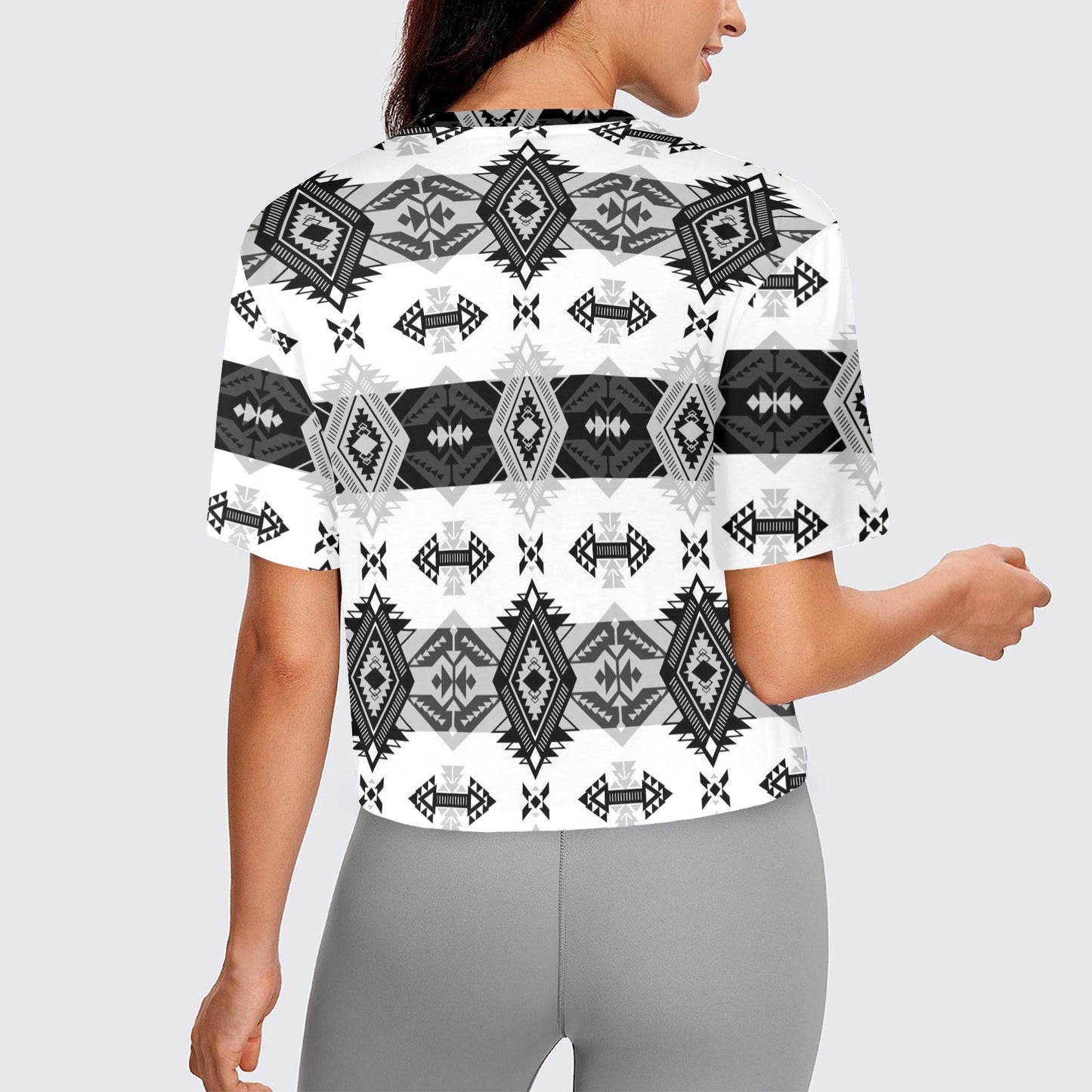 Sovereign Nation Black and White Crop Top