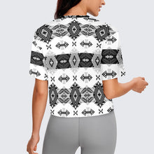 Load image into Gallery viewer, Sovereign Nation Black and White Crop Top
