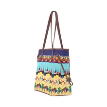 Load image into Gallery viewer, Horses and Buffalo Ledger Blue Clover Canvas Tote Bag
