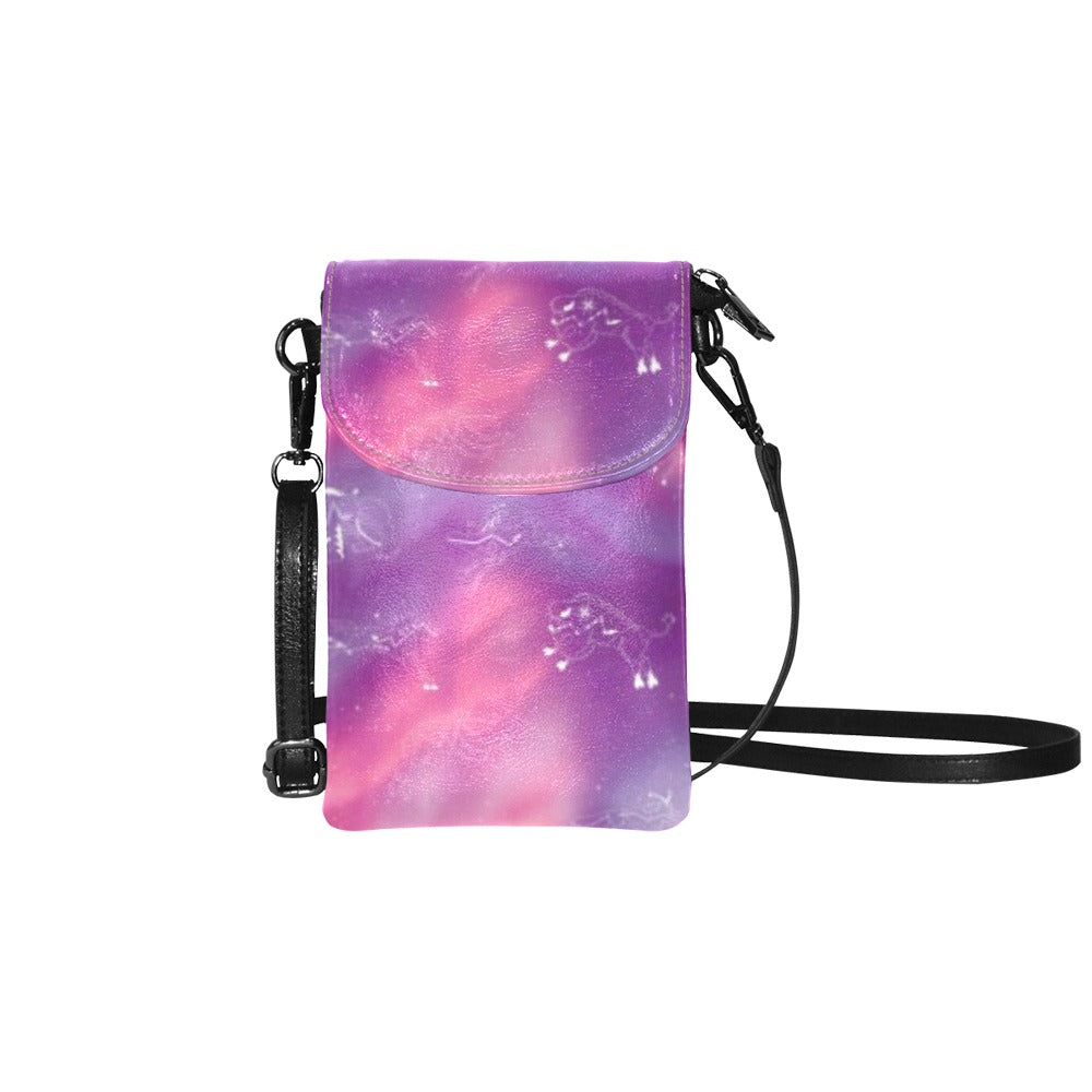 Animal Ancestors 7 Aurora Gases Pink and Purple Small Cell Phone Purse