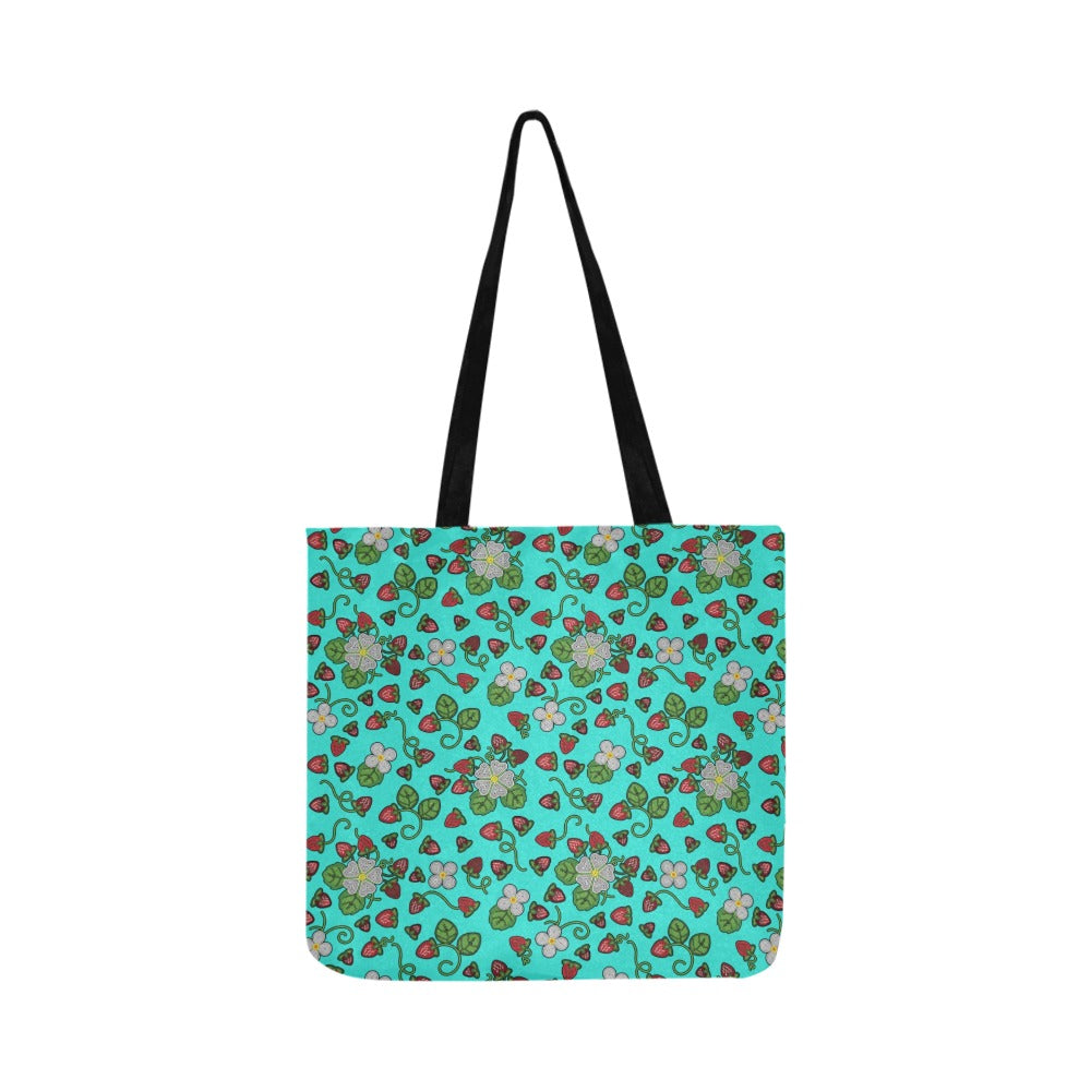 Strawberry Dreams Turquoise Reusable Shopping Bag