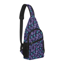 Load image into Gallery viewer, Beaded Blue Nouveau Chest Bag
