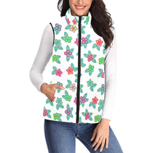 Load image into Gallery viewer, Berry Flowers White Women&#39;s Padded Vest Jacket
