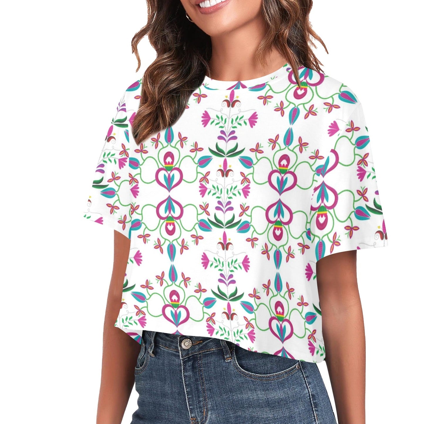 Quilled Divine White Crop Top