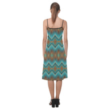 Load image into Gallery viewer, Fire Feather Turquoise Alcestis Slip Dress
