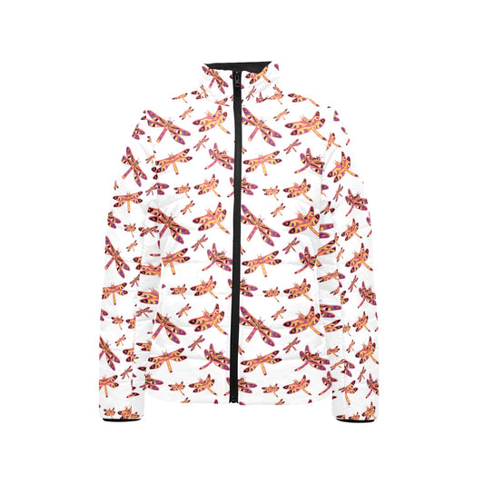 Gathering White Stand Collar Jacket