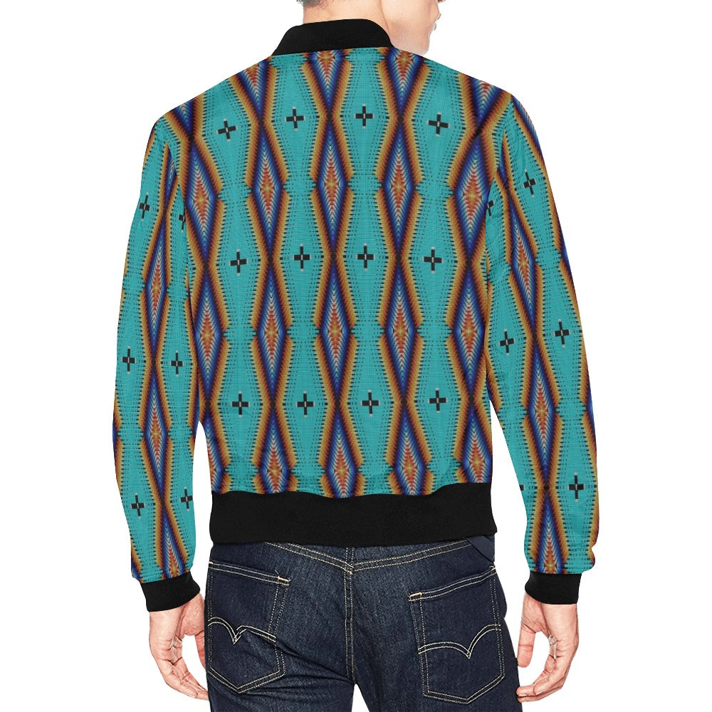 Diamond in the Bluff Turquoise Bomber Jacket for Men