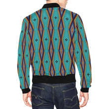 Load image into Gallery viewer, Diamond in the Bluff Turquoise Bomber Jacket for Men
