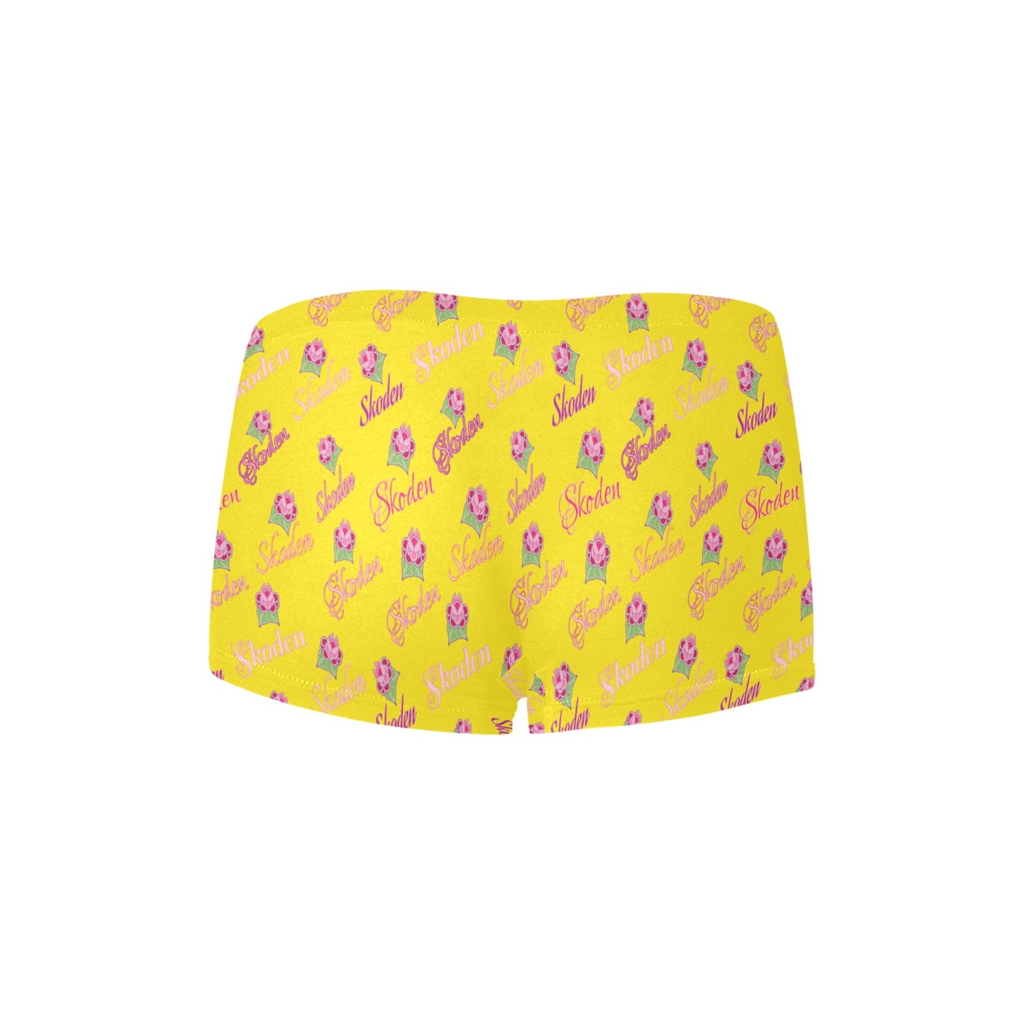 Ladies Skoden Floral Undergarment Yellow Women's Boyshort Panties (Model L31)