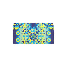 Load image into Gallery viewer, Kaleidoscope Jaune Bleu Women&#39;s Trifold Wallet
