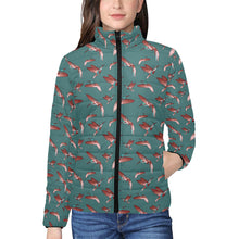 Load image into Gallery viewer, Red Swift Turquoise Women&#39;s Stand Collar Padded Jacket
