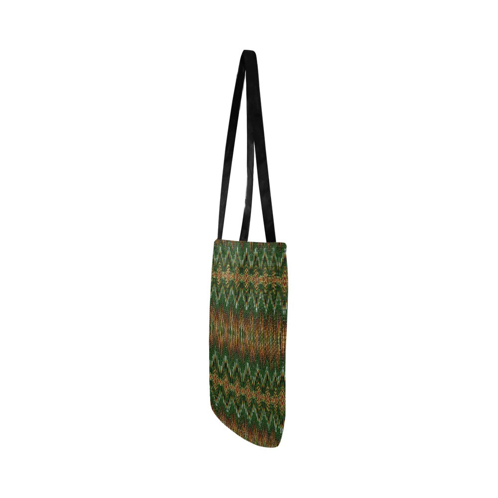 Fire Feather Green Reusable Shopping Bag