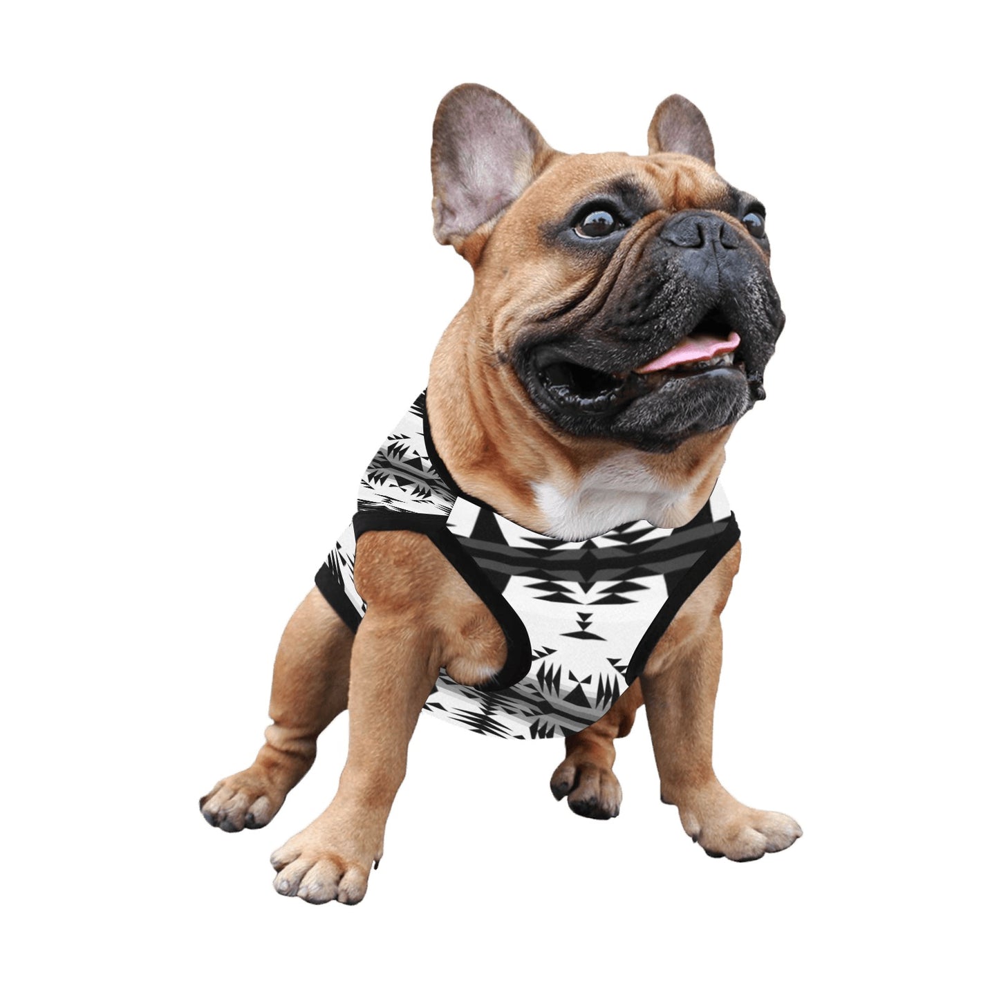 Between the Mountains White and Black Pet Tank Top