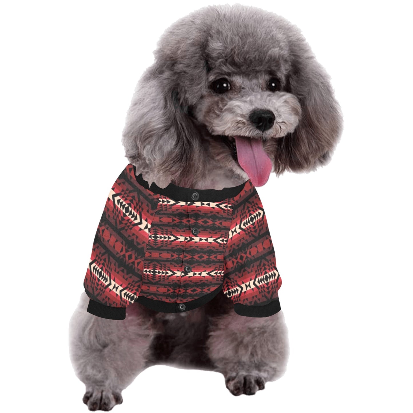 Black Rose Pet Dog Round Neck Shirt