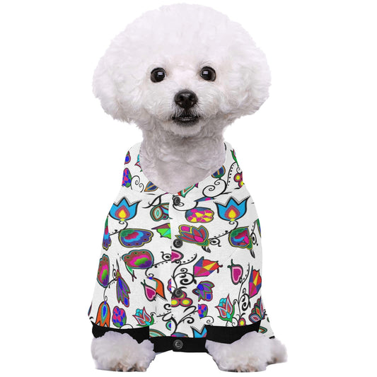 Indigenous Paisley White Pet Dog Hoodie