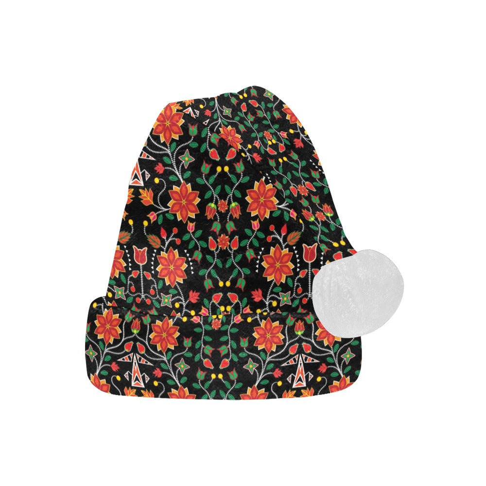 Floral Beadwork Six Bands Santa Hat