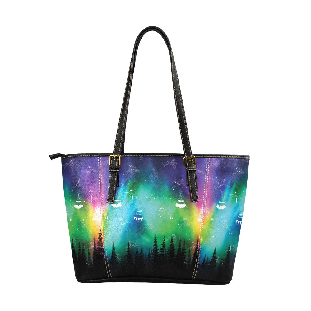 Aurora Medicine Animals Leather Tote Bag