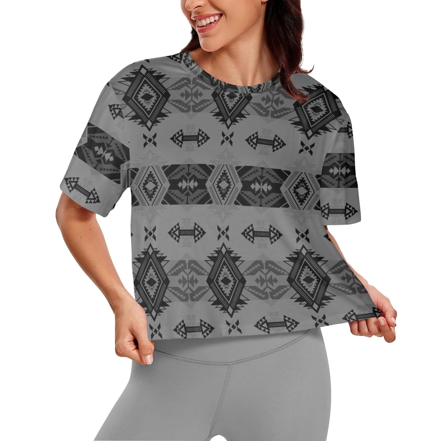 Sovereign Nation Gray Crop Top