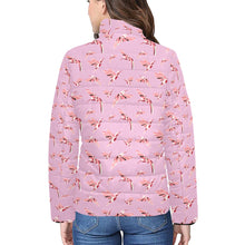 Load image into Gallery viewer, Strawberry Pink Women&#39;s Stand Collar Padded Jacket
