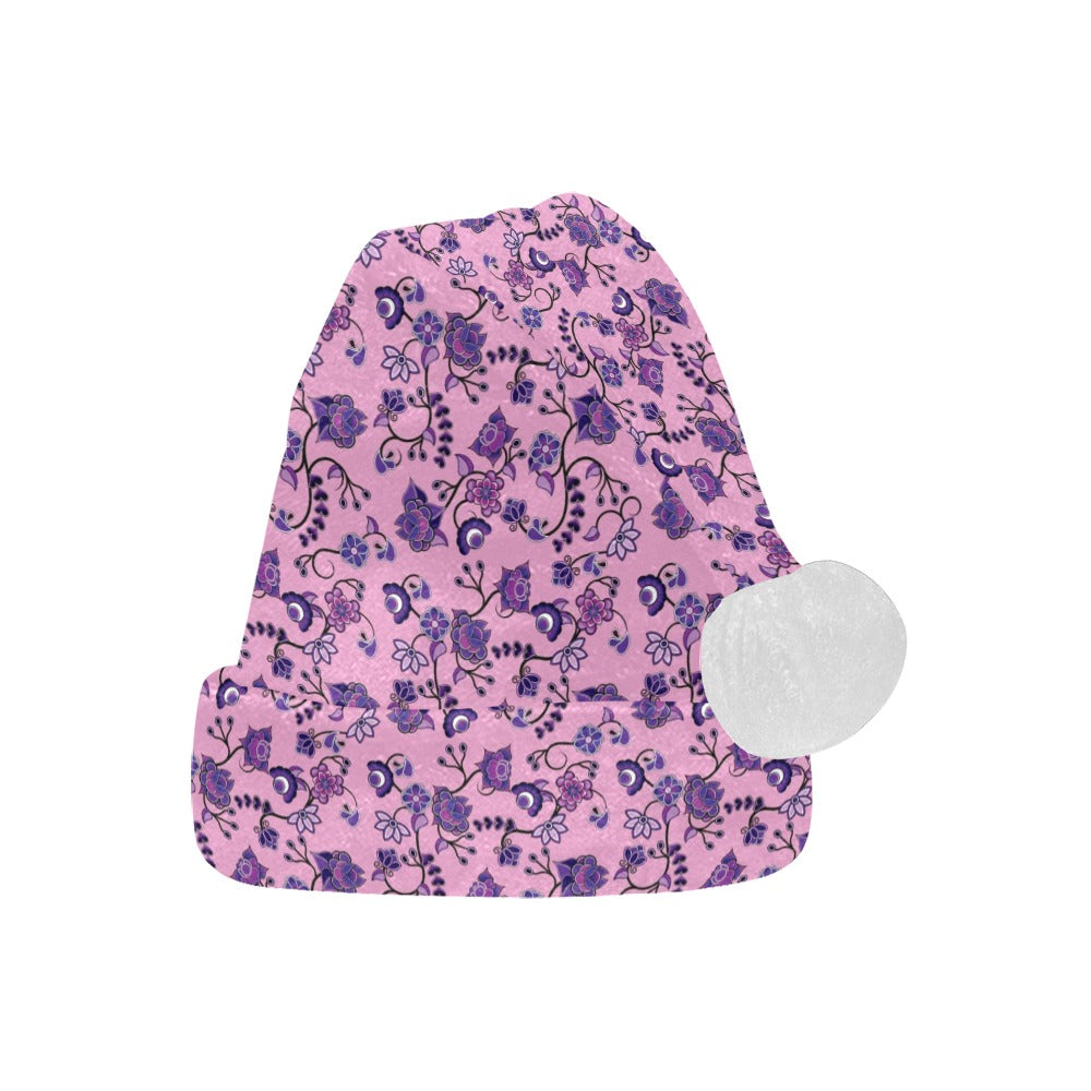 Purple Floral Amour Santa Hat