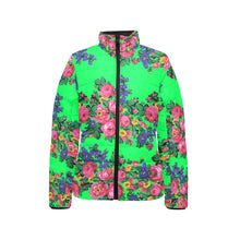 Load image into Gallery viewer, Kokum&#39;s Revenge Green Women&#39;s Stand Collar Padded Jacket
