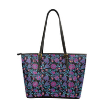 Load image into Gallery viewer, Beaded Nouveau Coal Leather Tote Bag
