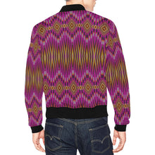 Load image into Gallery viewer, Fire Feather Pink Bomber Jacket for Men
