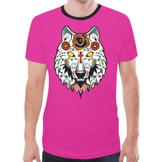 Wolf Spirit Guide Pink New T-shirt for Men